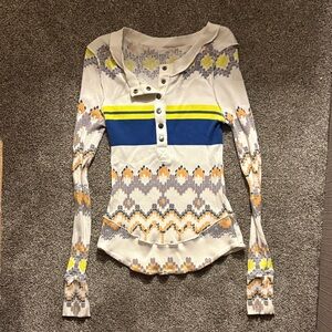 FP Movement by Free People Patterned Button Down Shirt